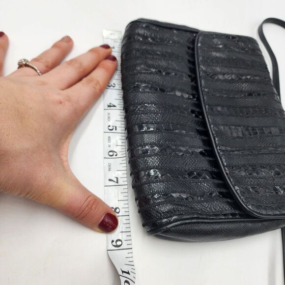 Vintage Klein for Calderon Black Snakeskin High Quality Leather Shoulder Purse - Picture 9 of 10